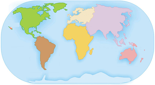 世界地图各洲分布图