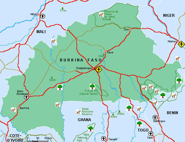 布基纳法索国土面积示意图